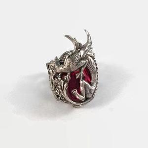 Anillo de Aleación con Forma de Animal Creativo, con Incrustaciones de Rubí, Diseño de Lagarto, Joyería de Moda para Mujer, Regalo - Product Image 2