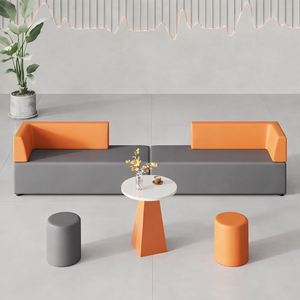 Divano Lungo Moderno Facile da Pulire per Ufficio, Istituti di Formazione, Reception, Angolo Relax, Personalizzabile in Legno - Product Image 5