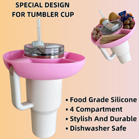 40 oz pour Stanley Cup Gobelet en silicone avec poignée Nouveau 4 compartiments Accessoire réutilisable pour le camping