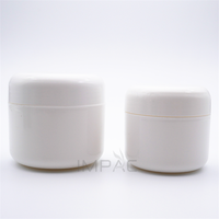 Pot en plastique blanc rond pour crème, gel de soin, 50 ml, impression personnalisée, vente en gros