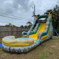 Prix de gros, toboggan aquatique commercial de couleur jaune, équipement de location pour événements, toboggans gonflables pour la location de fêtes