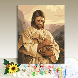 Kit de Pintura por Números para Adultos, Jesús, 40x50cm, Manualidades, Decoración del Hogar, Arte Mural - Product Image 1