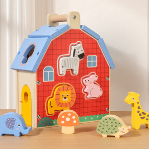 Giocattolo Educativo <span class=keywords><strong>Montessori</strong></span> Ecologico in Legno con Forme di Animali da Abbinare, con Maniglia per il Trasporto, per Bambini da 2 a 4 Anni - Product Image 5