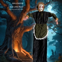 Nouvelle poupée fantôme d'Halloween en plastique, à détection de mouvement, pour maison hantée et escape room, effet craquelé d'horreur phosphorescent