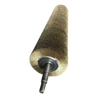 Brosse à rouleaux en fil d'acier recouvert de laiton, adaptée au ponçage industriel lourd, brosse à rouleaux en fil d'acier spiralé
