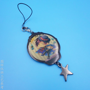 Breloque de téléphone portable en acier inoxydable avec pendentif époxy, motif dessin animé, étoile, cadeau décoratif - Product Image 2