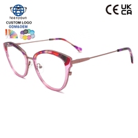 Montures de lunettes de vue Teenyoun carrées pleines montures en acétate, finition laminée, légères, durables, avec étui haut de gamme