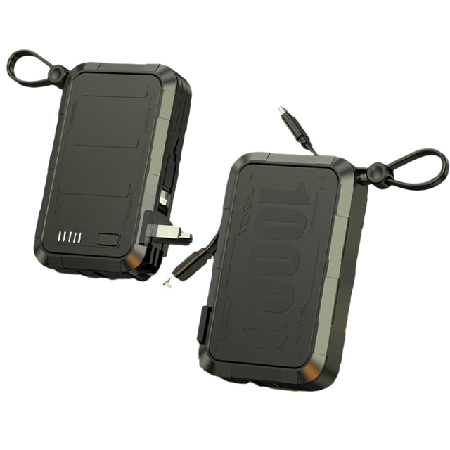 Portable 10000mAh Fast Charging Power Bank with 20W 22.5W PD AC Plug Compatibility for IPhones & Smart Devices Built-in Cables