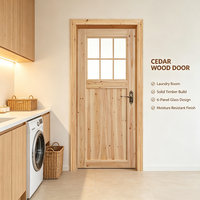 Warm Rural Solid Fir Lattice Solid Wood Door Multiple Sizes Timber Door for Courtyard House