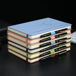 A4 A5 A6 Logo personalizzato Plain Note Book stampa personalizzata PU cartonato diario taccuino con penna