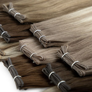 Neu Eingetroffen Russisches Echthaar Double Drawn Genius Weft Reines Haar Unsichtbare Handgeknüpfte Flache Genius Weft Extensions - Product Image 1