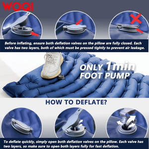 Colchón Inflable Doble Woqi 200x130x9cm con Bomba Integrada, Colchón Compacto Azul para Acampar para 1-2 Personas - Product Image 2