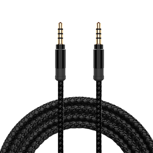 Custom Length 1M 3ft Audio Cable with 3.5mm Jack Nylon Braided Car AUX Cable for MP3 Phone Car Headset Speaker