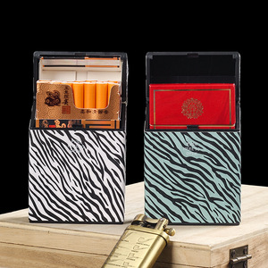 Boîte à cigarettes en plastique à motifs zébrés <span class=keywords><strong>de</strong></span> 20 épaisses, étui à cigarettes masculin anti-pression et anti-humidité à boucle d'emballage entier - Product Image 3