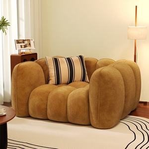 French Retro Vintage Style Single <b>Sofa</b> <b>Small</b> Apartment Living High-End Luxury Fabric with Chenille Light for <b>Bedroom</b> - Product Image 3