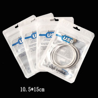 Quantité minimale de commande 100 pièces personnalisé impression Logo Usb câble emballage sacs pour Design classique Usb chargeur câble Ziplock sacs de rangement