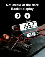 Termometer Makanan Digital Logam Cepat & Presisi dengan Probe Lipat Tahan Air IPX6 untuk Memanggang, Memasak di Dapur & Berkemah di Luar Ruangan