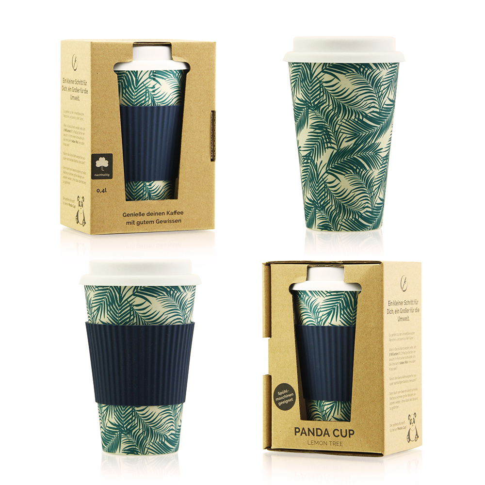 Оптовая продажа Заказная и маталлическая завязка натуральных материалов объемом 16 унций бамбуковое волокно многоразовые кружки для кофе/чашки набор одноразовых с крышкой