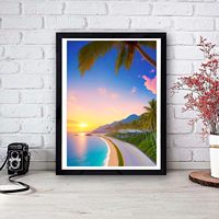 COOLEVE Kit DIY Créatif Japandi Personnalisé 30*40cm Peinture Diamant Carré Acrylique Complet pour Décoration Intérieure