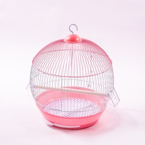 Round Hanging <b>Bird</b> Cage Multi-color Metal Wire Cage with Perch & <b>Feeders</b> for <b>Small</b> Parakeets Budgies - Product Image 6