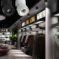 Noir blanc 7W 12W 15W salon plafonnier COB LED 360 degrés rotatif monté en Surface LED Downlight plafonnier Spot