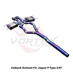 ระบบท่อไอเสียแบบ Catback พร้อมวาล์ว Vortex Blue Burnt Titanium สำหรับ Jaguar F-Type 2.0T P300 ชุดท่อเพิ่มประสิทธิภาพแบบติดตั้งได้โดยตรง - Product Image 3