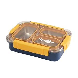 Boîte à lunch en acier inoxydable Smoe 304, rectangulaire, compartimentée, avec couvercle hermétique, portable et isotherme pour étudiants - Product Image 1