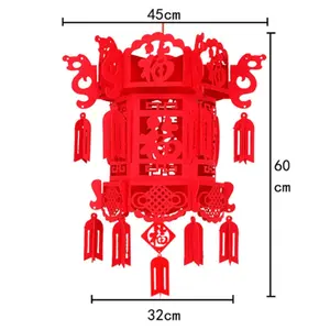 中国シルクランタン卸売赤フェルト中国ランタンパーティーデコレーション用