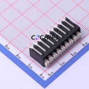 JL212V-35009B01 Spring Terminal Block Through hole Component (THT),P=3.5mm Connector 1x9P 3.5mm Black Through Hole - Product Image 1