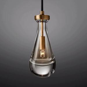 럭셔리 황동 눈물방울 샹들리에 높은 천장용 레인드롭 펜던트 라이트 LED 높이 조절 가능 5년 보증 호텔용 - Product Image 2