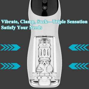 Intelligente multifunctionele 4-modi vibratie zuigende geluidswarmende vliegtuigbeker volwassen seksspeeltjes masturbatiemachine - Product Image 3