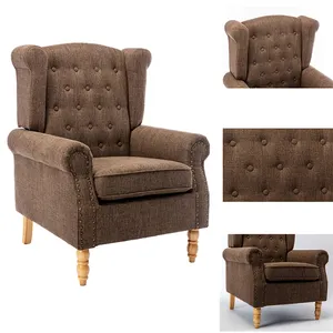 Best Selling Living Room Chairs Cheap Leisure Chair Lobby Furniture Solid Wood Furniture