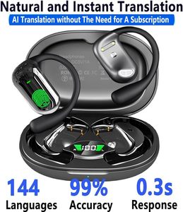 Auriculares Inalámbricos con Traducción de Idiomas por IA BT 5.4, Auriculares con Traductor en Tiempo Real de 144 Idiomas para Negocios, <span class=keywords><strong>Nuevo</strong></span> - Product Image 5