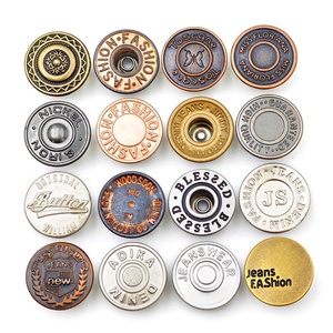 Boutons en métal de style jean, en laiton et fer, gaufrés, avec tige, taille et couleur personnalisables pour vestes - Product Image 2
