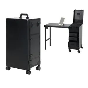 <span class=keywords><strong>OBOX</strong></span> OEM/ODM Bureau de manucure et table à ongles en cuir PU et métal de qualité supérieure, moderne/classique, pour utilisation en salon de beauté - Product Image 1