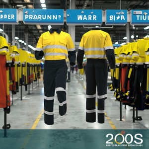 توريد المصنع هاي فيس فلوري صفراء لمآزر العمل للرجال ، زي عمل السلامة العاكسة - Product Image 3