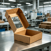 Cajas Plegables de Papel Kraft Natural Personalizadas con Ventana Transparente para Ver el Contenido y Logotipo, para Empacar Mini Pasteles, Jabones Artesanales y Velas