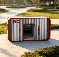 Toilettes publiques modulaires légères et durables à bords arrondis, faciles à déplacer, pour plage, parc, camping, projets extérieurs et paysagers
