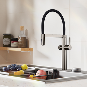 Nhà Máy Trực Tiếp Màu Đen Sàn Gắn Nóng Lạnh 3 Cách Nhà Bếp Mixer Tap Giá Tap Nước Lọc Vòi Nước - Product Image 2