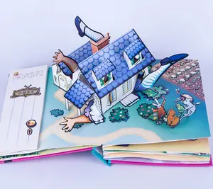 Wholale कस्टम अच्छा Quliaty हार्डकवर पॉप-अप Chindren कहानी की किताब 3D पॉप अप पुस्तकों का मुद्रण