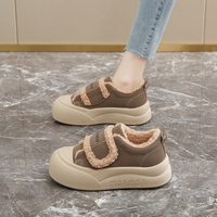 Nouvelles baskets en velours à scratch pour l'automne/hiver/printemps, chaudes, confortables, antidérapantes, légères, chaussures décontractées pour femmes
