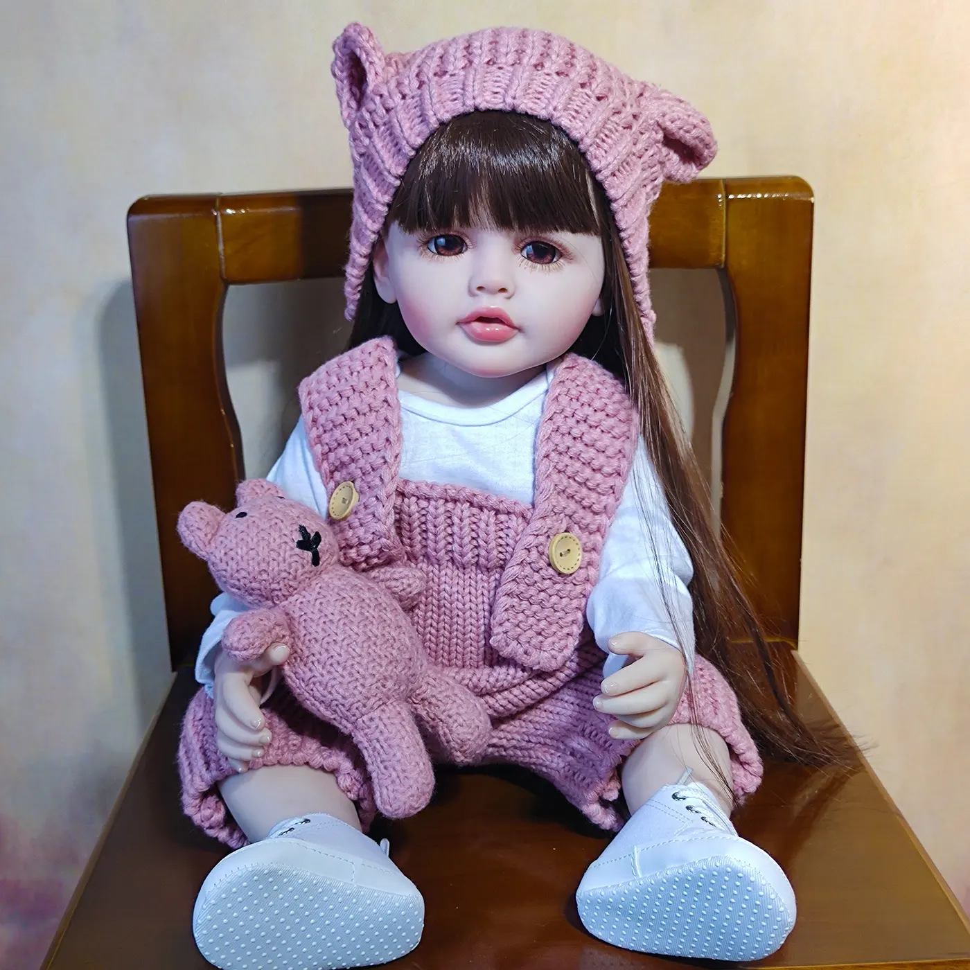 R & B, Прямая поставка с завода, реалистичные куклы-реборн для маленьких девочек, полностью виниловая кукла-малыш на плоской белой обуви