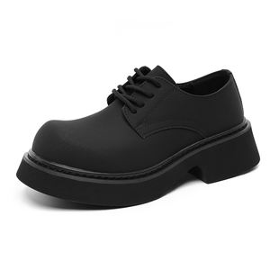 Chaussures habillées de luxe pour hommes, noires, qualité supérieure, faites à la main, à semelle épaisse - Product Image 6