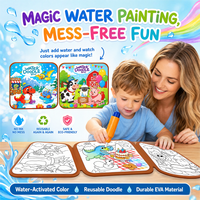 Livre de gribouillage à l'eau réutilisable en EVA, jouet de dessin magique pliable, thème ferme et dinosaures, cadeau pour enfants, tout-petits, garçons et filles de 3 à 13 ans