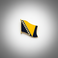 GREPAS GIFTS Épinglette drapeau de la Bosnie de 1 pouce, épinglette patriotique pour chapeau, épinglette de pays du monde