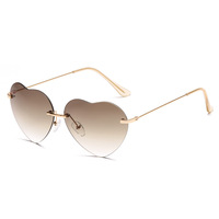 Lunettes de soleil polarisées sans monture en forme de cœur pour femmes, tendance, couleur bonbon