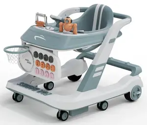 Baby Rollator Anti-Rollover Opvouwbare Leren Rollator Nieuw Model Kan Worden Geplaatst En Kan Worden Geïmplementeerd Lopen Trolley