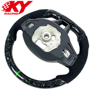 Volante personalizado de fibra de carbono forjada verde con cuero para BMW G20 G21 G22 G30 G31 G38 G80 G82 G87 M340i M440i X3 X5 X5M - Product Image 3