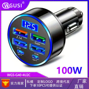ที่ชาร์จในรถยนต์ 6 พอร์ต พร้อมจอ LED 4 พอร์ต USB + 2 พอร์ต PD Type C ชาร์จเร็ว 100W รองรับ QC3.0 พร้อมระบบป้องกัน OTP และ OVP - Product Image 2