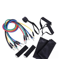 Ensemble de 11 pièces de bandes de résistance multifonctions en latex pour fitness à domicile, entraîneur sportif pour musculation, tous âges